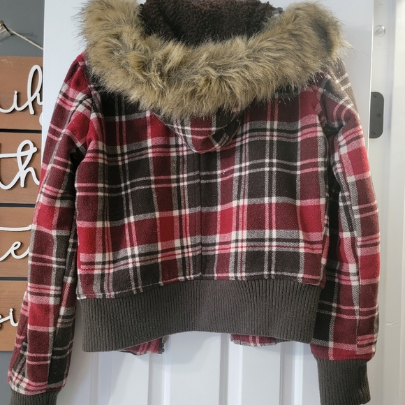 Aeropostale plaid coat junior size medium - Picture 4 of 5